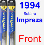 Front Wiper Blade Pack for 1994 Subaru Impreza - Hybrid