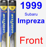 Front Wiper Blade Pack for 1999 Subaru Impreza - Hybrid