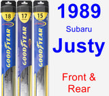 Front & Rear Wiper Blade Pack for 1989 Subaru Justy - Hybrid