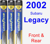 Front & Rear Wiper Blade Pack for 2002 Subaru Legacy - Hybrid