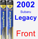 Front Wiper Blade Pack for 2002 Subaru Legacy - Hybrid