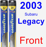 Front Wiper Blade Pack for 2003 Subaru Legacy - Hybrid