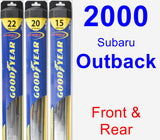 Front & Rear Wiper Blade Pack for 2000 Subaru Outback - Hybrid