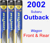 Front & Rear Wiper Blade Pack for 2002 Subaru Outback - Hybrid