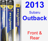 Front & Rear Wiper Blade Pack for 2013 Subaru Outback - Hybrid