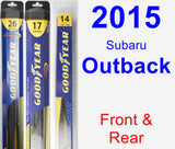 Front & Rear Wiper Blade Pack for 2015 Subaru Outback - Hybrid