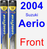 Front Wiper Blade Pack for 2004 Suzuki Aerio - Hybrid