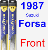 Front Wiper Blade Pack for 1987 Suzuki Forsa - Hybrid