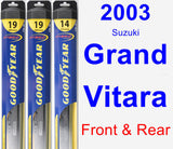 Front & Rear Wiper Blade Pack for 2003 Suzuki Grand Vitara - Hybrid