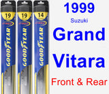 Front & Rear Wiper Blade Pack for 1999 Suzuki Grand Vitara - Hybrid