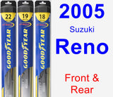 Front & Rear Wiper Blade Pack for 2005 Suzuki Reno - Hybrid