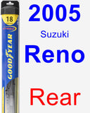 Rear Wiper Blade for 2005 Suzuki Reno - Hybrid