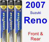 Front & Rear Wiper Blade Pack for 2007 Suzuki Reno - Hybrid