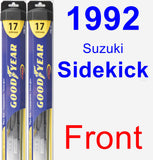 Front Wiper Blade Pack for 1992 Suzuki Sidekick - Hybrid