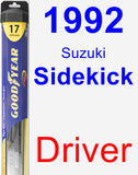 Driver Wiper Blade for 1992 Suzuki Sidekick - Hybrid