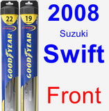 Front Wiper Blade Pack for 2008 Suzuki Swift - Hybrid