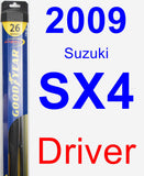 Driver Wiper Blade for 2009 Suzuki SX4 - Hybrid