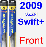 Front Wiper Blade Pack for 2009 Suzuki Swift+ - Hybrid