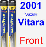 Front Wiper Blade Pack for 2001 Suzuki Vitara - Hybrid