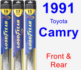 Front & Rear Wiper Blade Pack for 1991 Toyota Camry - Hybrid