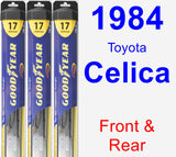 Front & Rear Wiper Blade Pack for 1984 Toyota Celica - Hybrid