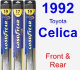 Front & Rear Wiper Blade Pack for 1992 Toyota Celica - Hybrid