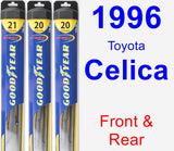 Front & Rear Wiper Blade Pack for 1996 Toyota Celica - Hybrid