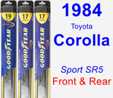 Front & Rear Wiper Blade Pack for 1984 Toyota Corolla - Hybrid