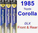 Front & Rear Wiper Blade Pack for 1985 Toyota Corolla - Hybrid