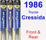 Front & Rear Wiper Blade Pack for 1986 Toyota Cressida - Hybrid