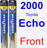 Front Wiper Blade Pack for 2000 Toyota Echo - Hybrid