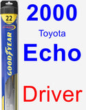 Driver Wiper Blade for 2000 Toyota Echo - Hybrid