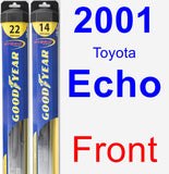 Front Wiper Blade Pack for 2001 Toyota Echo - Hybrid