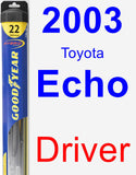 Driver Wiper Blade for 2003 Toyota Echo - Hybrid