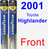 Front Wiper Blade Pack for 2001 Toyota Highlander - Hybrid