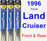 Front & Rear Wiper Blade Pack for 1996 Toyota Land Cruiser - Hybrid