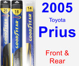 Front & Rear Wiper Blade Pack for 2005 Toyota Prius - Hybrid