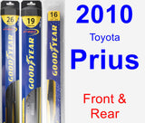 Front & Rear Wiper Blade Pack for 2010 Toyota Prius - Hybrid