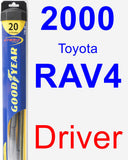 Driver Wiper Blade for 2000 Toyota RAV4 - Hybrid