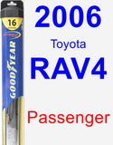 Passenger Wiper Blade for 2006 Toyota RAV4 - Hybrid