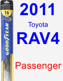 Passenger Wiper Blade for 2011 Toyota RAV4 - Hybrid