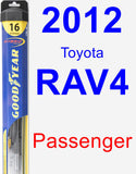 Passenger Wiper Blade for 2012 Toyota RAV4 - Hybrid