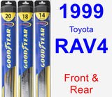 Front & Rear Wiper Blade Pack for 1999 Toyota RAV4 - Hybrid