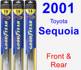 Front & Rear Wiper Blade Pack for 2001 Toyota Sequoia - Hybrid