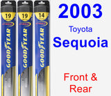 Front & Rear Wiper Blade Pack for 2003 Toyota Sequoia - Hybrid