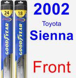 Front Wiper Blade Pack for 2002 Toyota Sienna - Hybrid