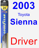 Driver Wiper Blade for 2003 Toyota Sienna - Hybrid