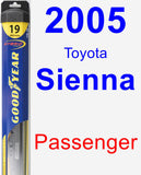 Passenger Wiper Blade for 2005 Toyota Sienna - Hybrid