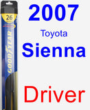 Driver Wiper Blade for 2007 Toyota Sienna - Hybrid