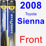 Front Wiper Blade Pack for 2008 Toyota Sienna - Hybrid